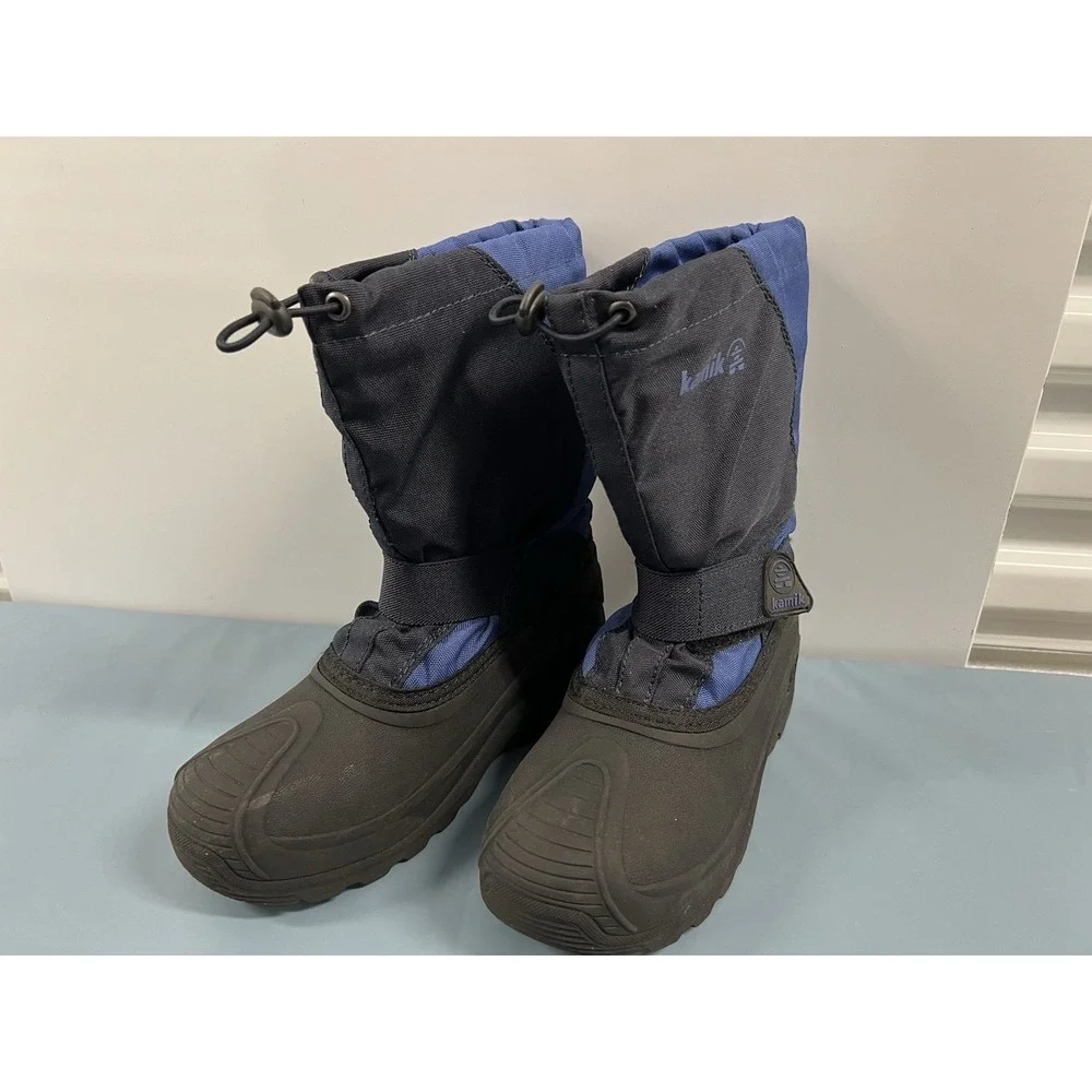 Kamik Snow Boots Snowfox Kids Size 3 Blue & Black